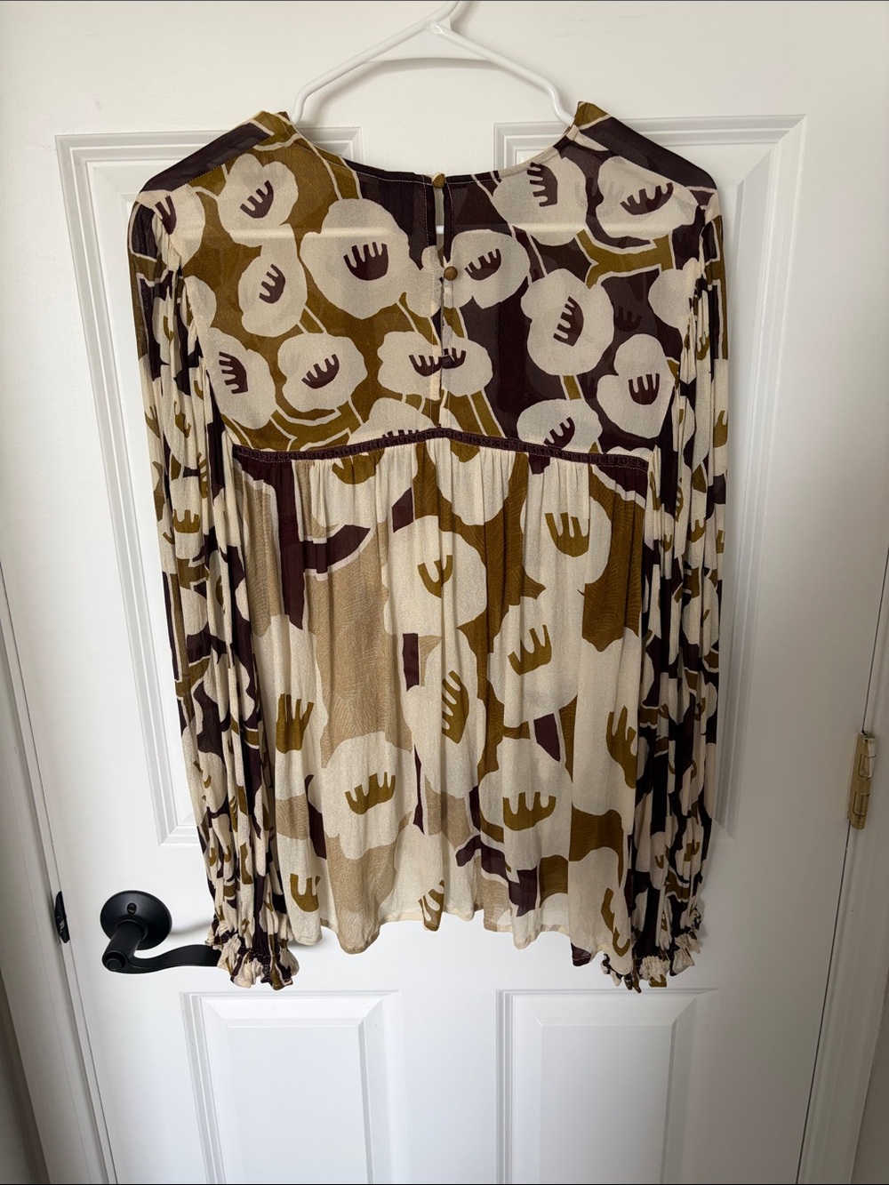 Blank London Printed Long-Sleeve Miranda Peasant Blouse Size Medium - Picture 4 of 7